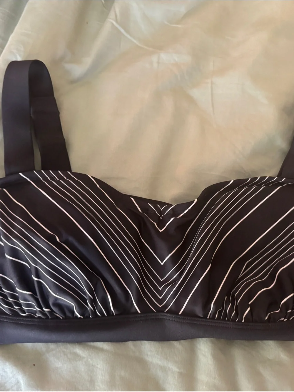 Athleta Black & White Striped Swim Bottoms and Top